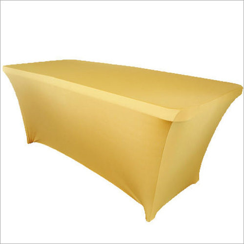Golden Hotel Table Linen - Polyester Blend, Rectangular, Golden Color, 200-300 GSM, Wrinkle Free | Ideal for Hotels and Weddings
