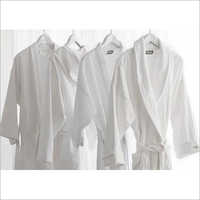 White Cotton Full Sleeve Waffle Bathrobe - Customized Size, Embroidered Touch | Comfortable, Soft