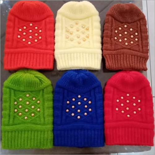 Ladies Fancy Woolen Caps - Wool Material , Multicolor Winter Caps for Adult Females