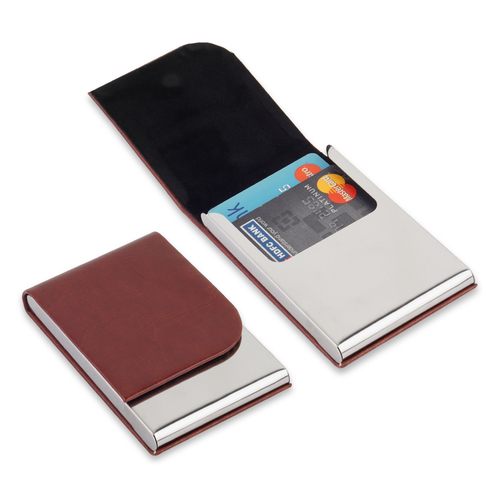 VERTICAL BROWN CARD HOLDER