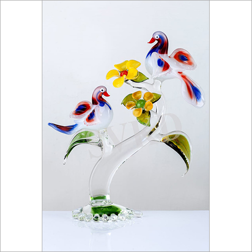 SVKD Glass Double Bird With Flower