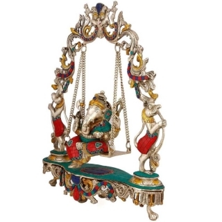 Ganesh Jhula brass Statue decorative work  unique gift showpiece