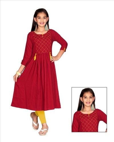 Rayon Kurti Bust Size: 15.5 To 17.5 Inch (In)