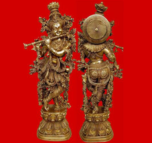 Brass Krishna Statue Religious decorative figure 30 inch height