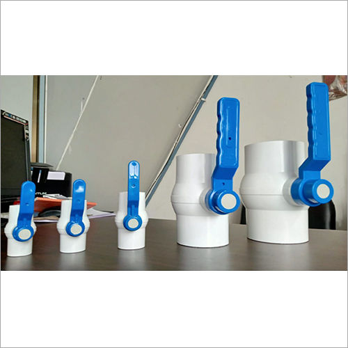 White PVC Ball Valve - High Pressure, Size 15mm to 110mm, Plain & Threaded Connections | Industrial Plastic Valve, Multiple Color Options