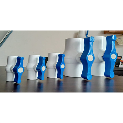 White PVC Ball Valve Short Handle - PP Material, 25MM Size, Threaded Connector | Industrial Usage, High Pressure, Circle Design