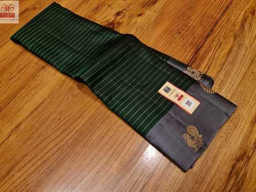 pure kanjivaram silk with  side budda green