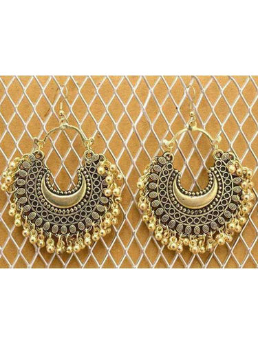 Afgani Golden Alloy Chandbali Earring Gender: Women