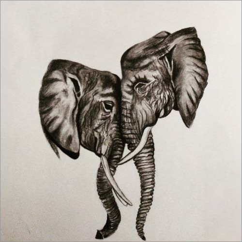 Hand-Painted Quality Elephant Sketch