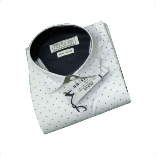 Mens White Dotted Shirts