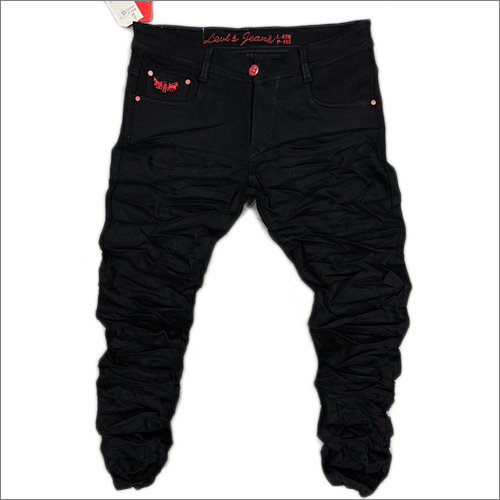 Mens Black Cotton Jeans