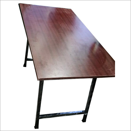 Wooden Top Metal Base Office Table