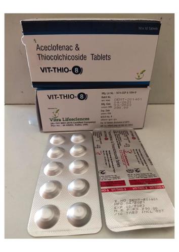 Aceclofenac And Thiocolcicoside tablet in pcd pharma franchise on mono poly basis