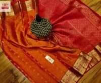 pure kanjivaram soft silk saree with side budda