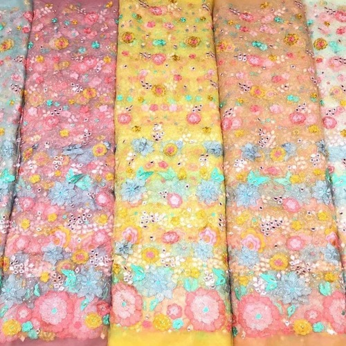 embroidered net fabric