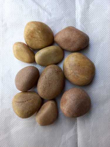 Ind Mmart Big Natural River Yellow Garden Stone Round Smooth Polished Pebbles Stone Pea Pebbles Gravels Home Used - Artificial Stone Type: Solid Surface