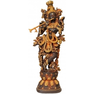 Krishna brass metal sculpture for decoration Standing 29 inch height