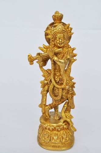 Handmade Lord krishna Brass Statue By Aakrati