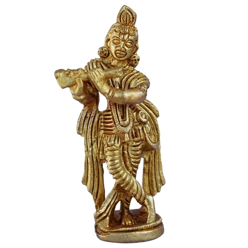 Metal Lord Krishna Sculpture Of Brass By Aakrati