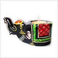 Wooden Hand Painted Candle