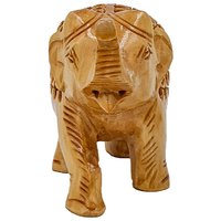 Handmade Jali Trunk up Carved elephant Indian Handicraft 4 Inch