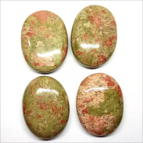 Unakite palm stones