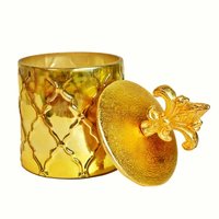 SVKD Glass Colourful Golden Jar