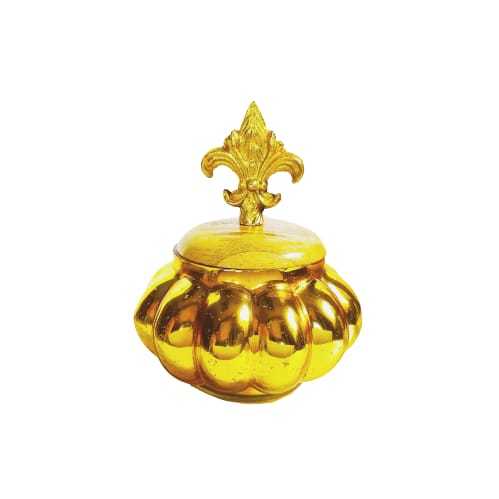 SVKD Glass Round Golden Jar