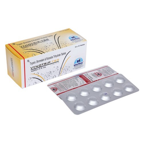 Trypsin 48mg Bromelain 90mg and Rutoside 100mg Tablets By VERTEX INDIA HEALTHCARE