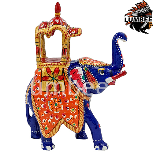 Handpainted Elephant With Meenakari Artwork