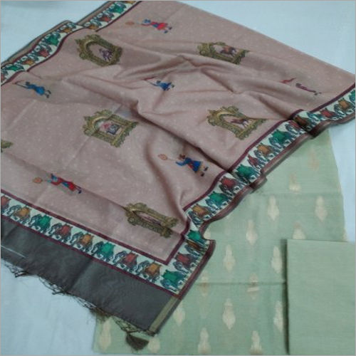 Printed Banarasi Chanderi Suit Dress Material