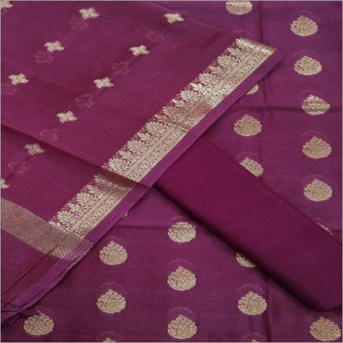 Designer Handblock Print Pure Chanderi Silk Suit Set with Chanderi Silk  Dupatta