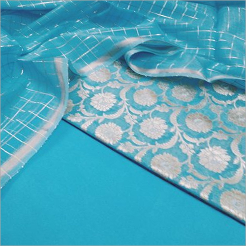 Banarasee/Banarasi Salwar Kameez Cotton Silk Resham Woven With Buti De