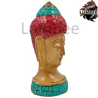 Handcrafted Wooden Stone Buddha 6 Inch