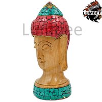 Handcrafted Wooden Stone Buddha 6 Inch