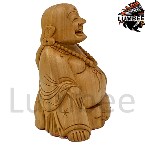 Hand Carved Natural Wood Buddha Sculpture