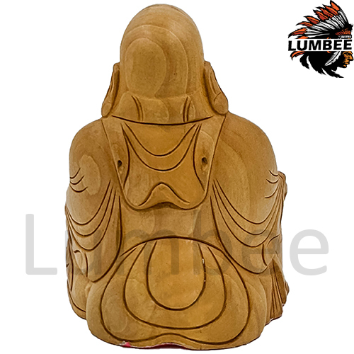 Hand Carved Natural Wood Buddha Sculpture