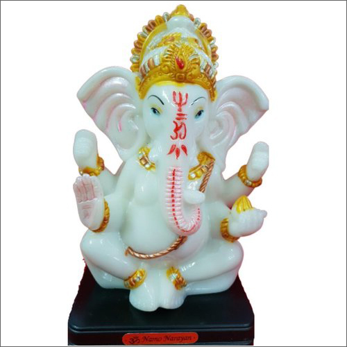 9.5x6.0 Inch White Lord Ganesha Statue