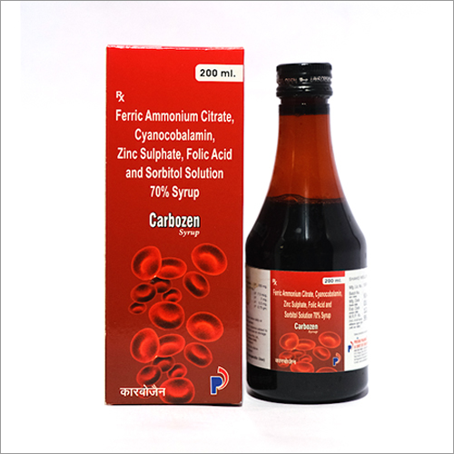 200 ML Ferric Ammonium Citrate Cyanocobalamin Zinc Sulphate Folic Acid And Sorbitol Solution 70% Syrup