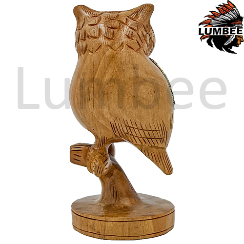 Handcrafted Beautiful Wooden Big Stone Owl Statue