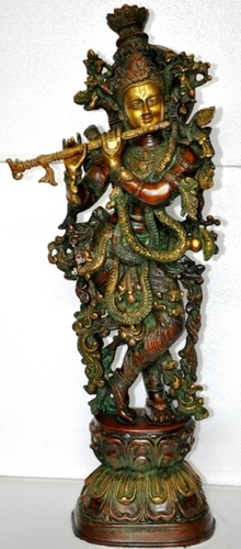 Krishna Statue  Decorative Figurine of Love Lord in Brass metal 30 inch height