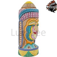 Handcrafted and Handpainted Wooden Huge Buddha