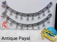 Oxidised Silver Payal