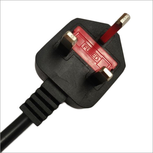 Black 13 Amp Uk Type With Fuse Power Cord