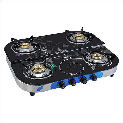 4 Burner Up Down Glass Gas Stove