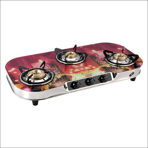 Stainless Steel 3 Burner Candle Gas Stove