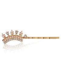 Vembley Charming Golden Crown Hairclip For Women and Girls