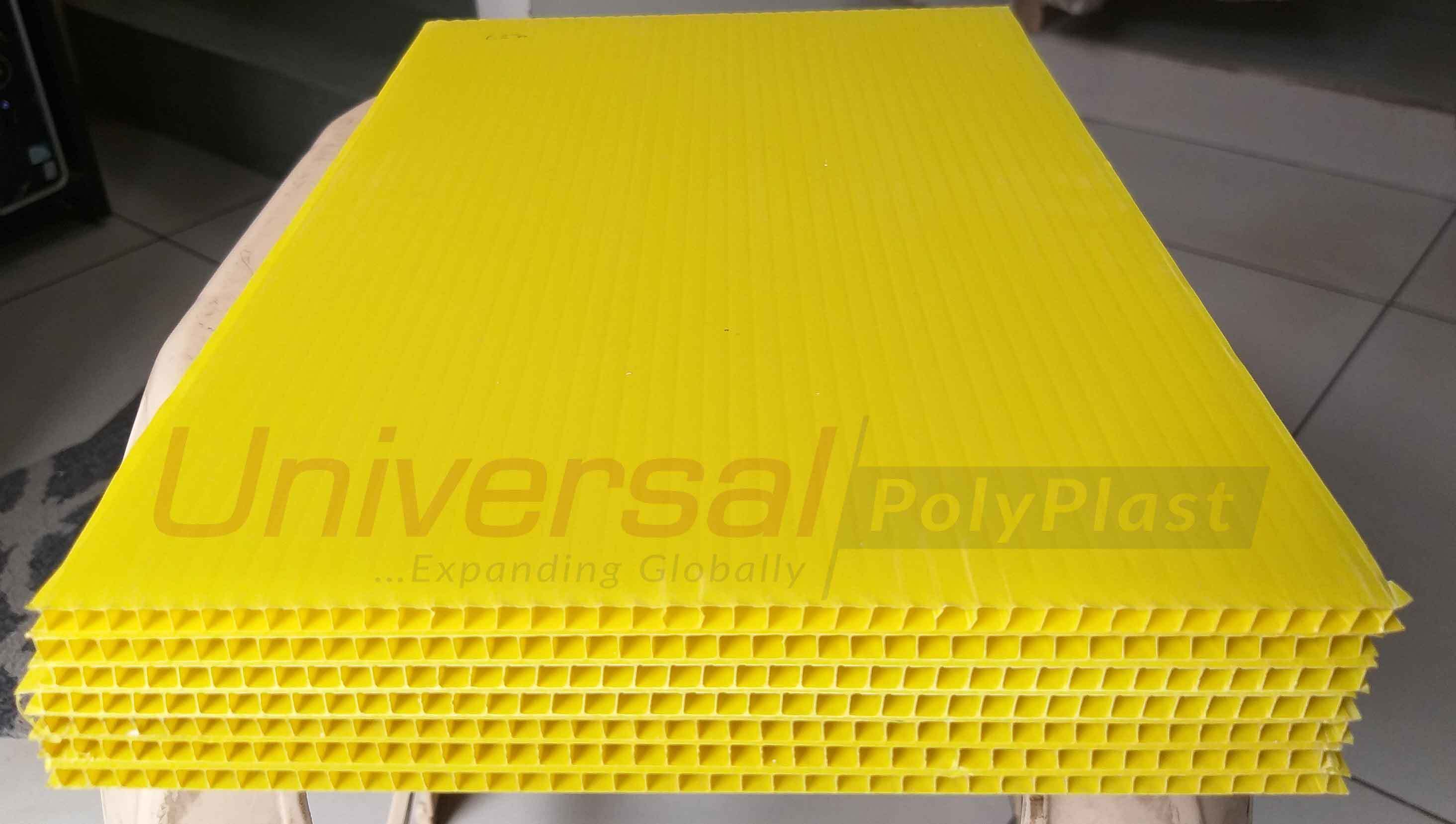Yellow PP Corrugated Sheet