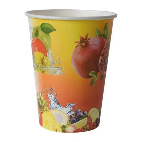 Multicolor 250 Ml Printed Paper Juice Glass