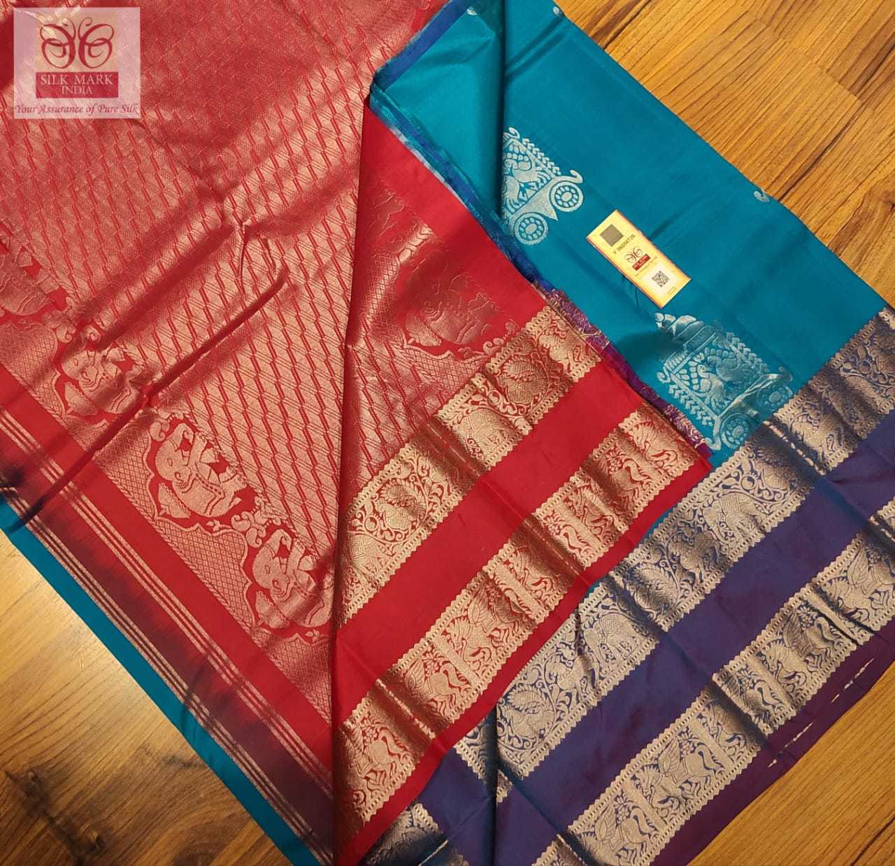 pure kanjivaram silk saree with fancy border